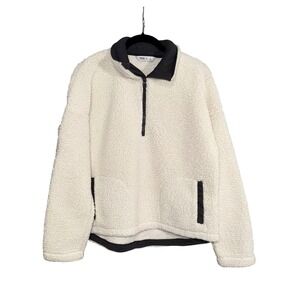 DSG Sherpa Half Zip Pullover Cream Charcoal Size‎ M